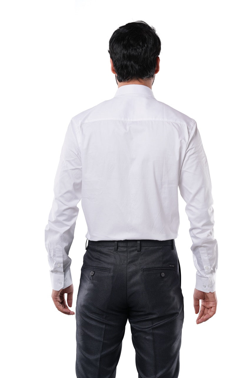 Prestige White Arrow Dobby Formal Shirt