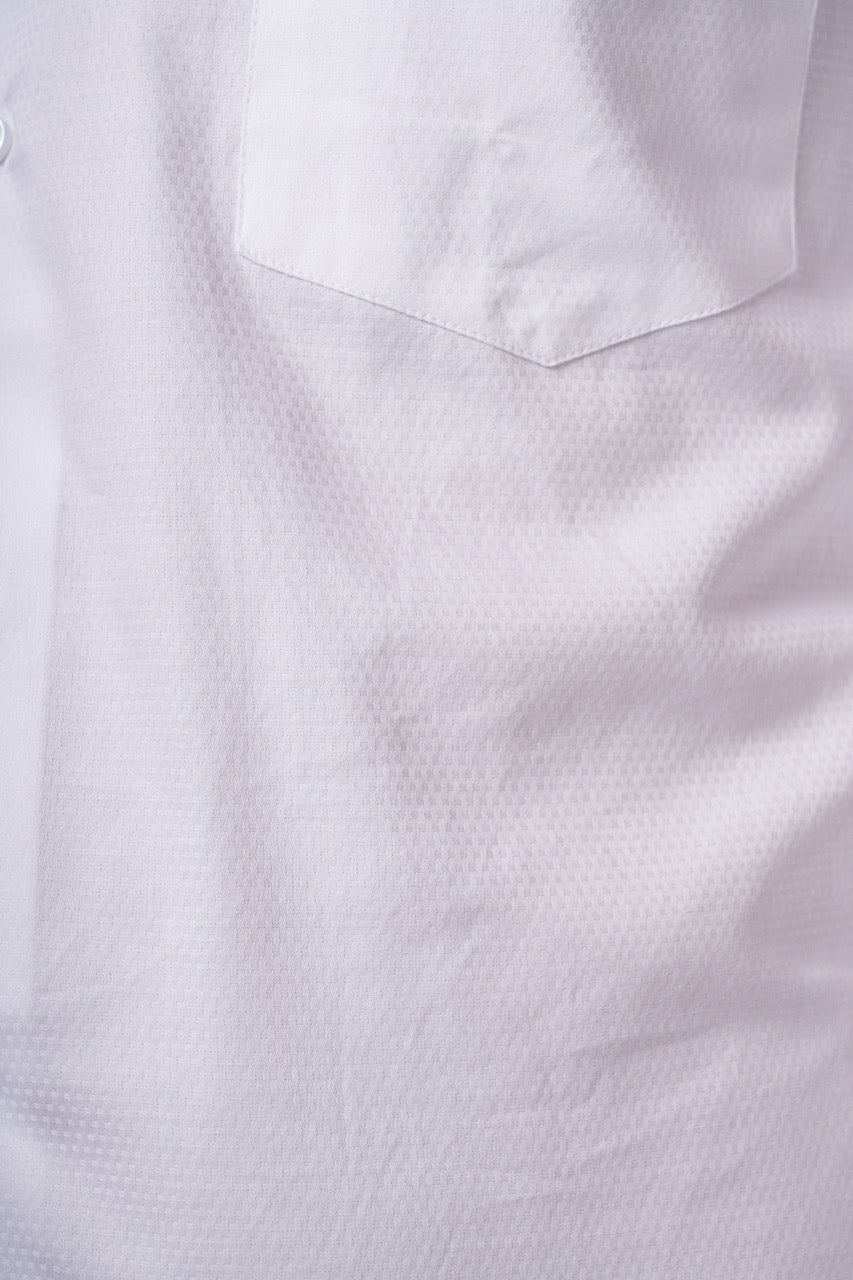 Prime White Pixel Dobby Formal Shirt