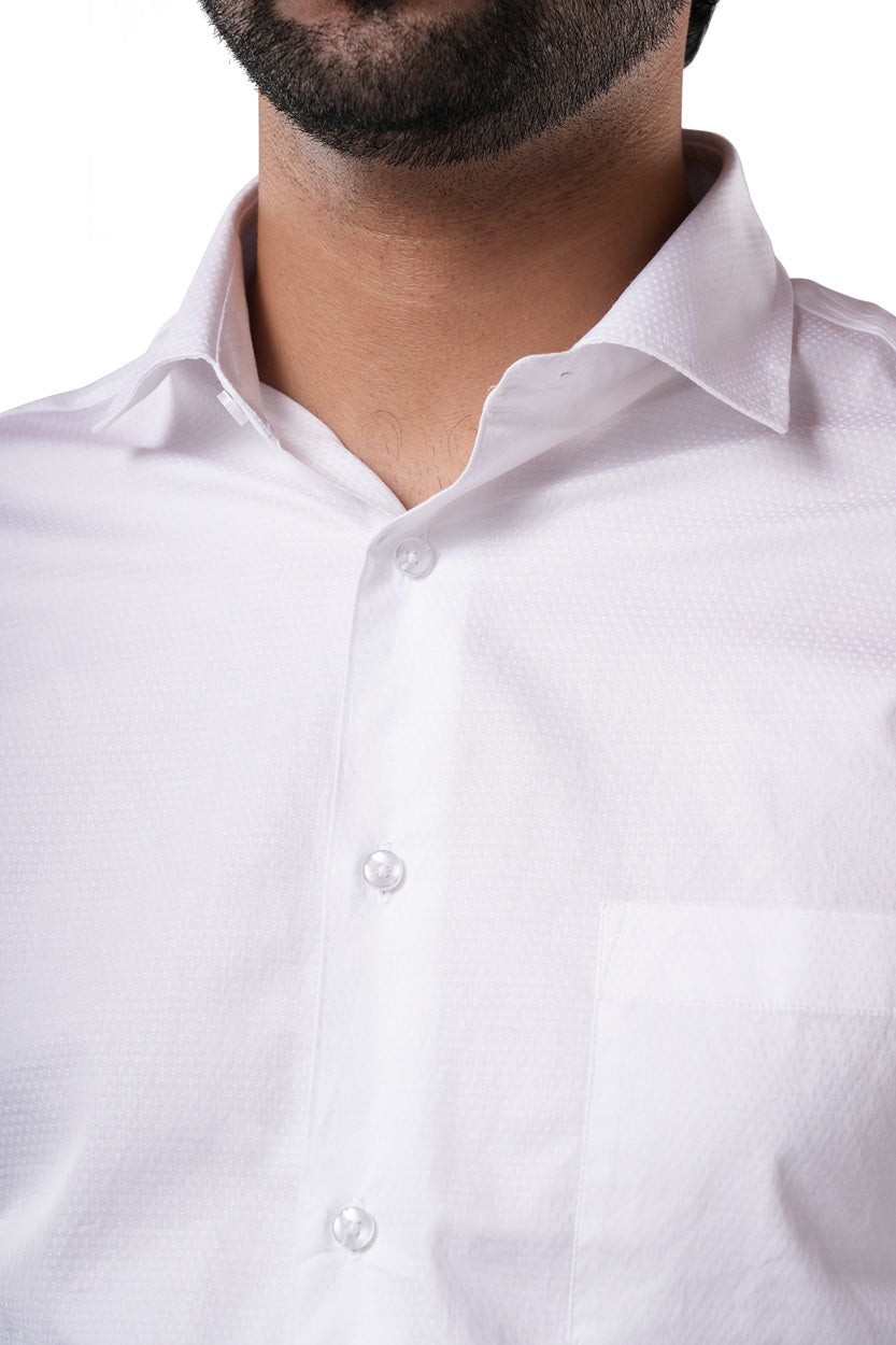 Pristine White Diamond Dobby Formal Shirt