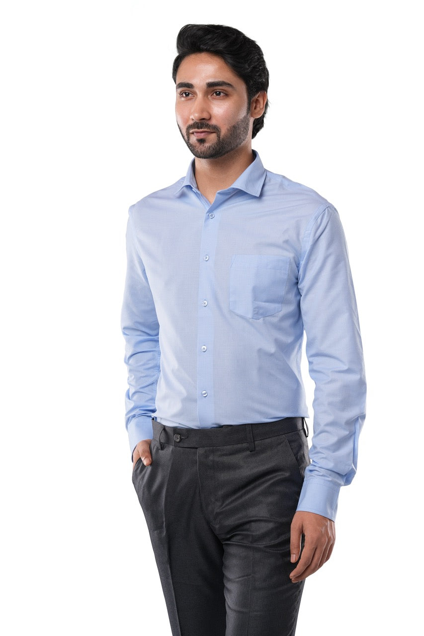 Ocean Blue Fil-a-Fil Formal Shirt