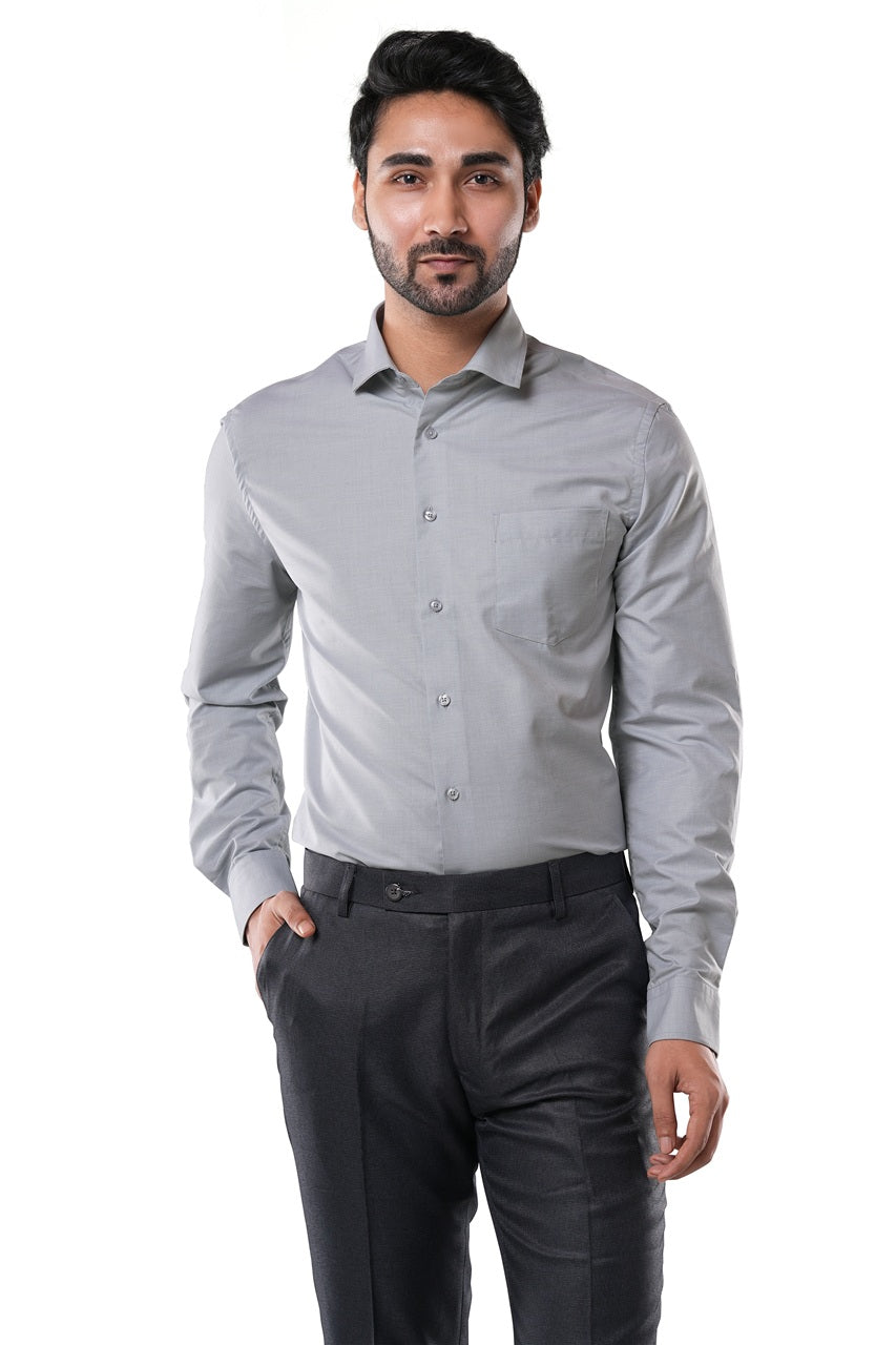 Storm Grey Fil-a-Fil Formal Shirt