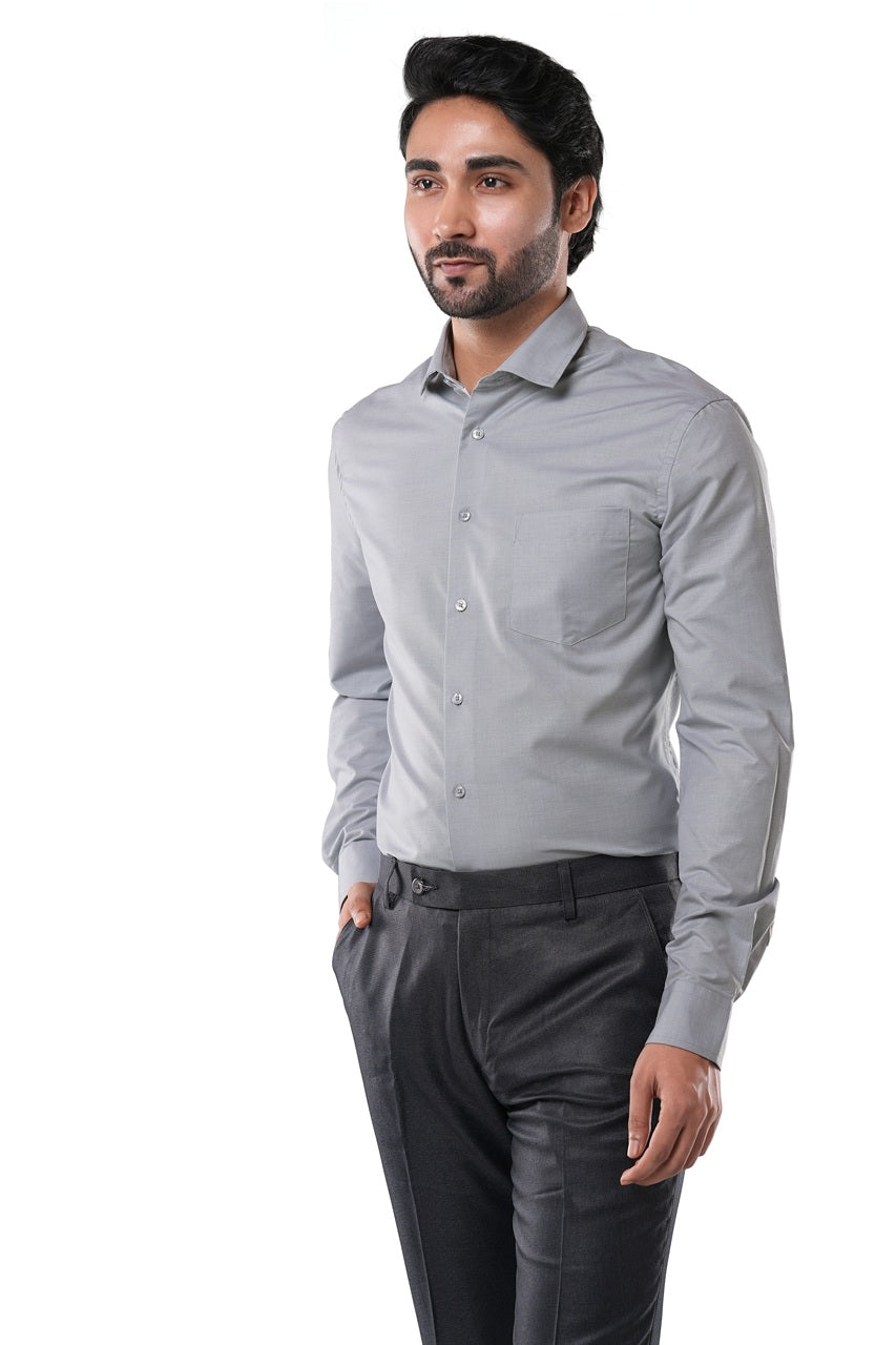 Storm Grey Fil-a-Fil Formal Shirt