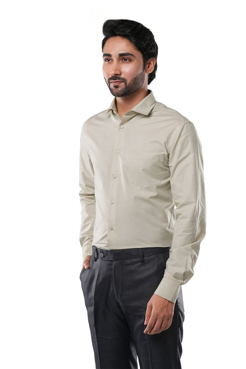 Almond Beige Fil-a-Fil Formal Shirt