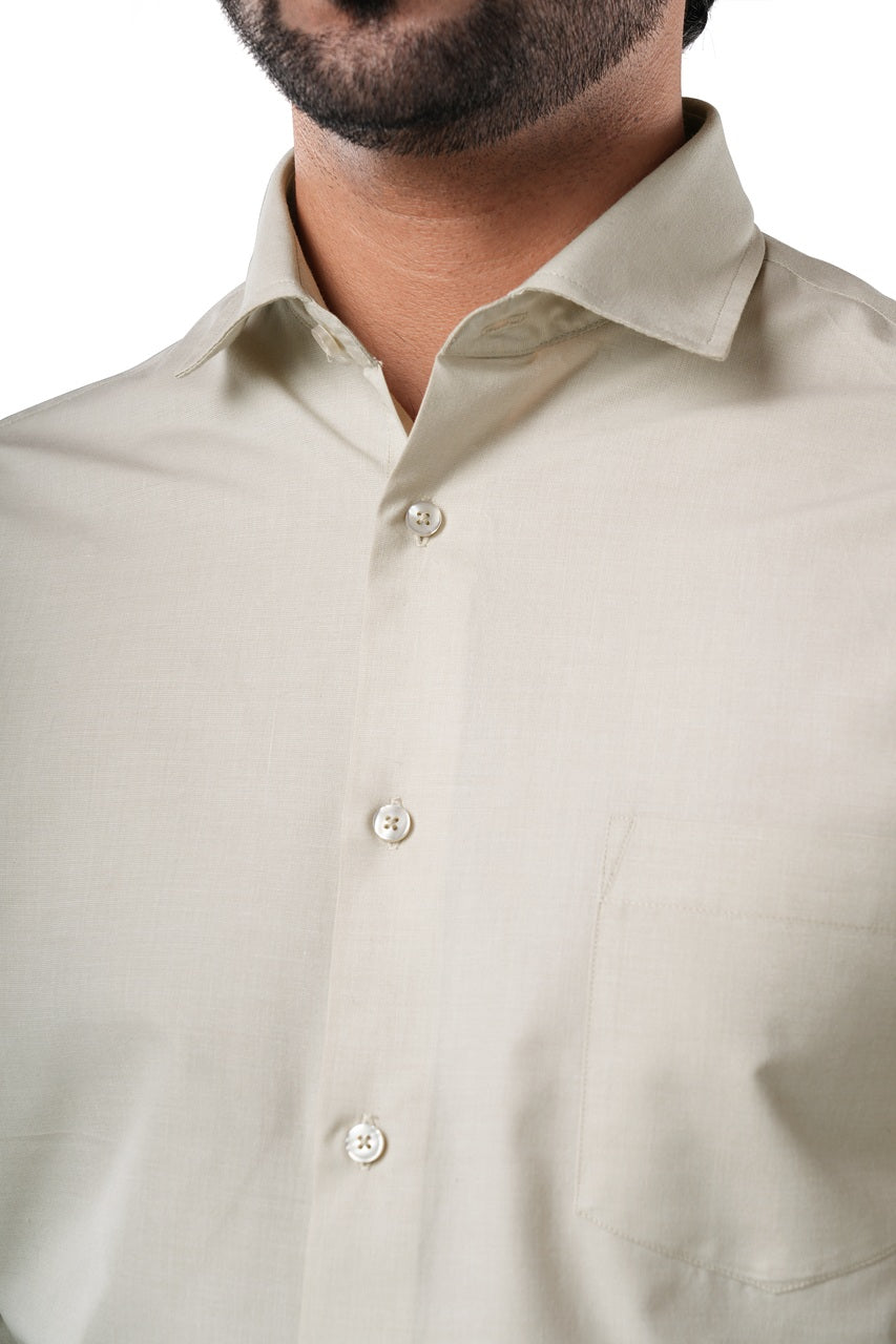 Almond Beige Fil-a-Fil Formal Shirt
