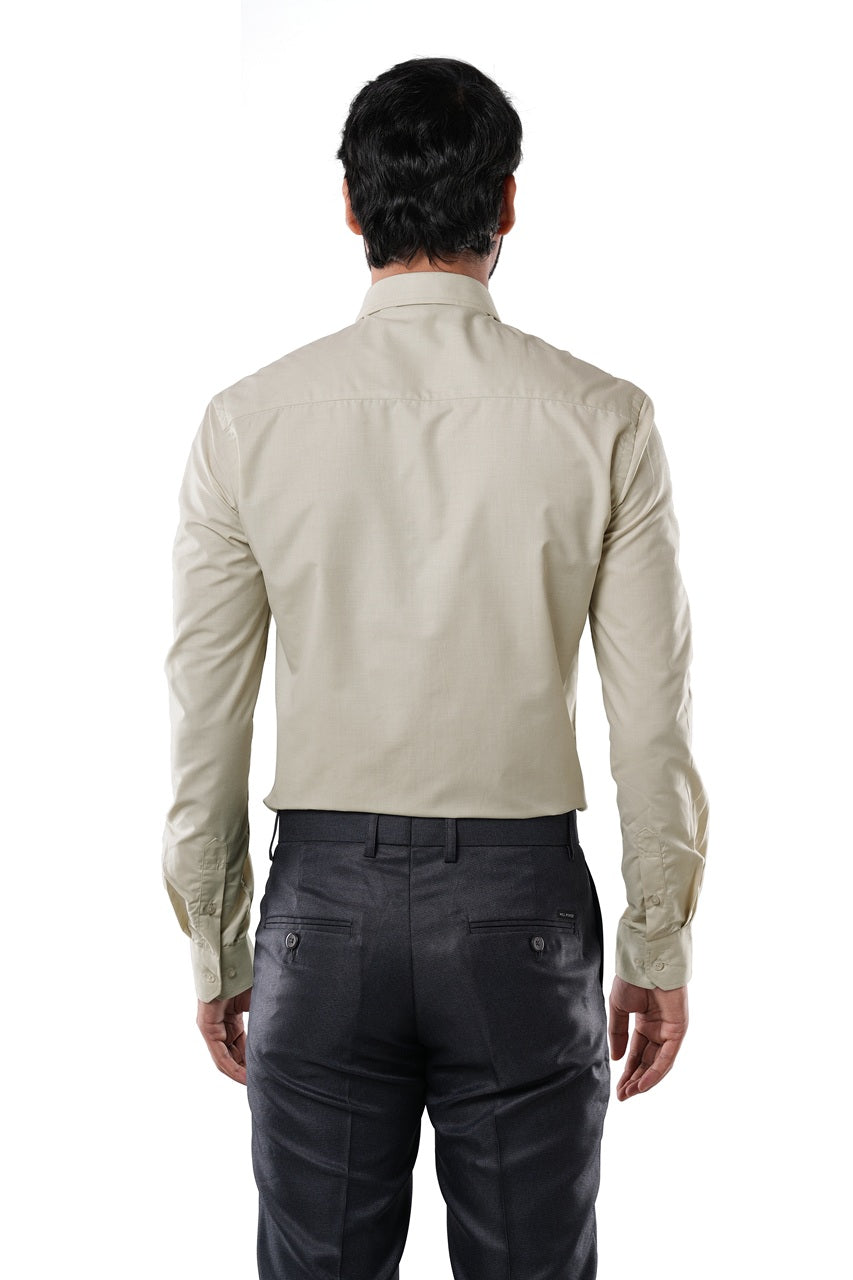 Almond Beige Fil-a-Fil Formal Shirt