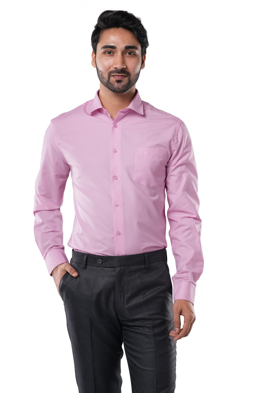 Blush Pink Fil-a-Fil Formal Shirt