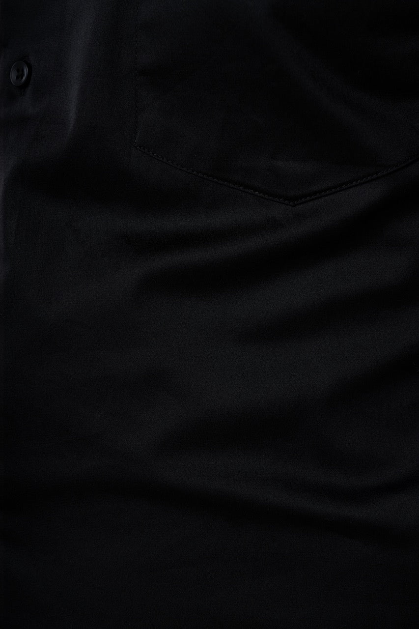 Onyx Black Stretch Cotton Formal Shirt