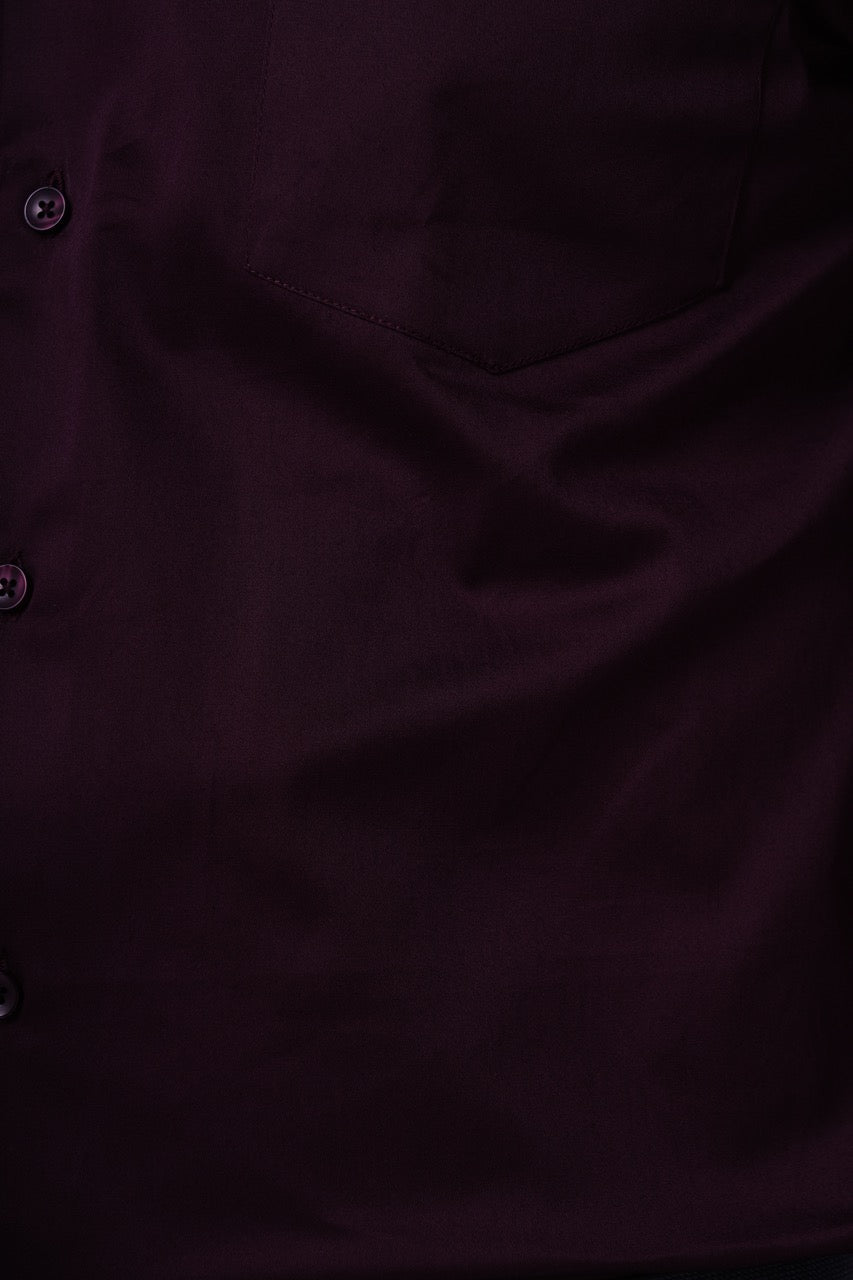 Merlot Plum Stretch Cotton Formal Shirt
