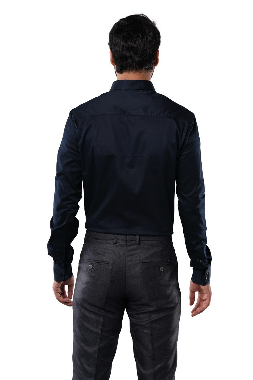 Midnight Navy Stretch Cotton Formal Shirt
