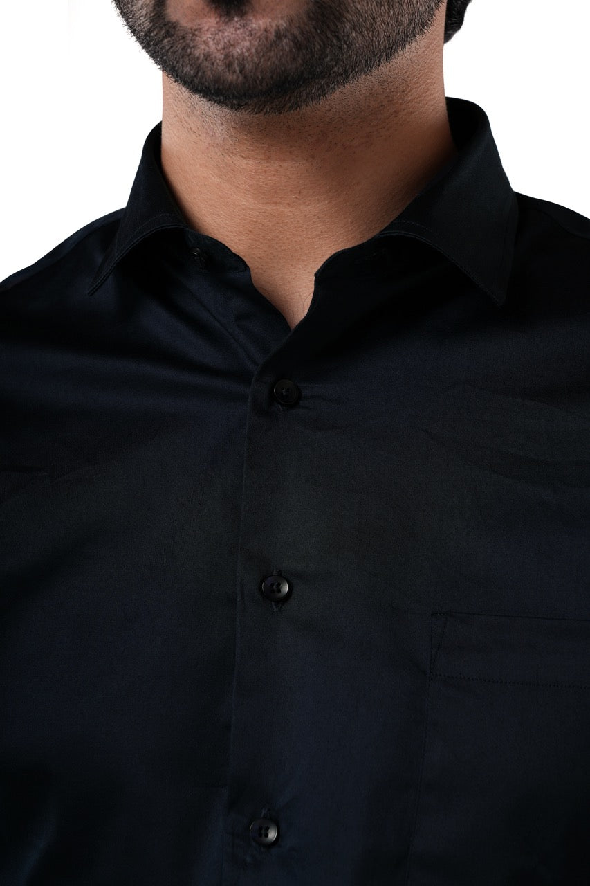 Midnight Navy Stretch Cotton Formal Shirt