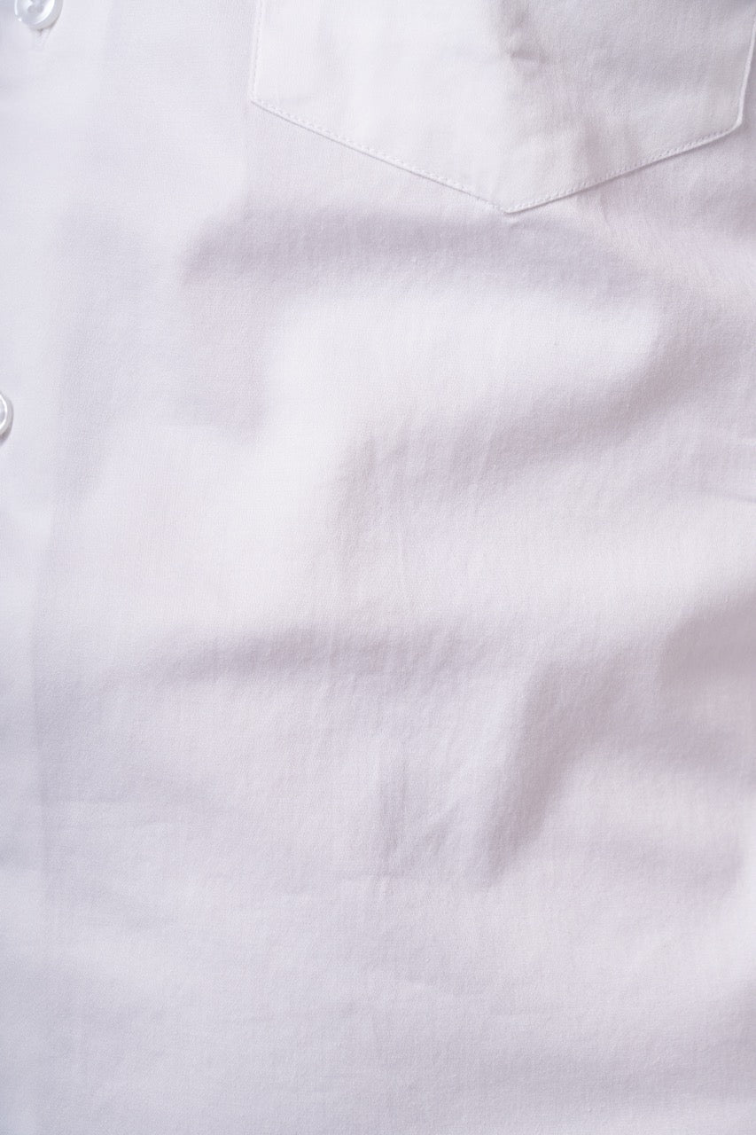 Pearl White Stretch Cotton Formal Shirt