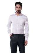Pearl White Stretch Cotton Formal Shirt