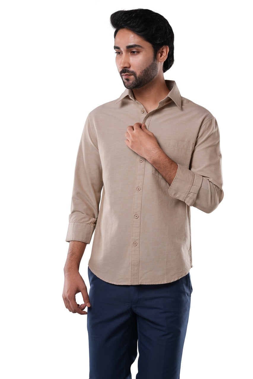 Desert Beige Oxford Casual Shirt