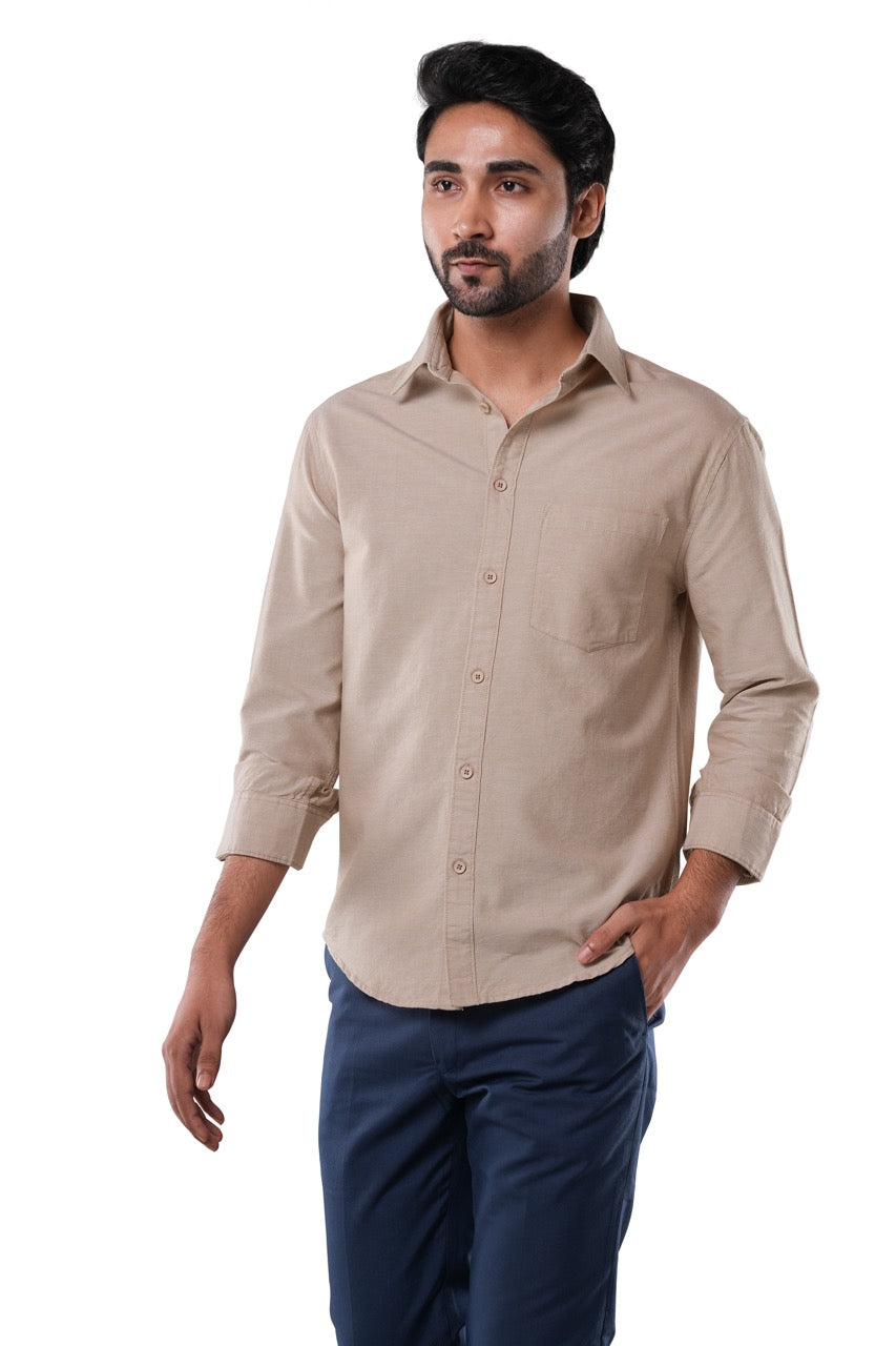 Desert Beige Oxford Casual Shirt