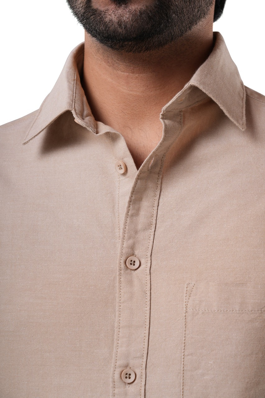 Desert Beige Oxford Casual Shirt