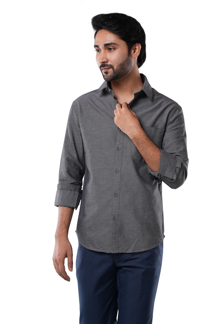 Graphite Black Oxford Casual Shirt