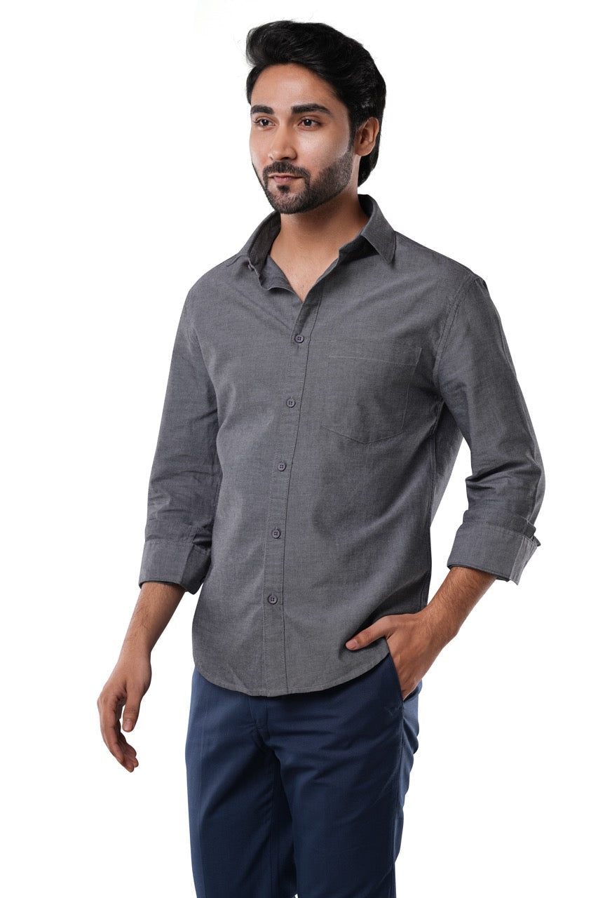 Graphite Black Oxford Casual Shirt