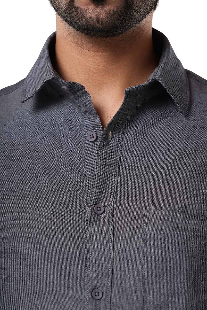Graphite Black Oxford Casual Shirt