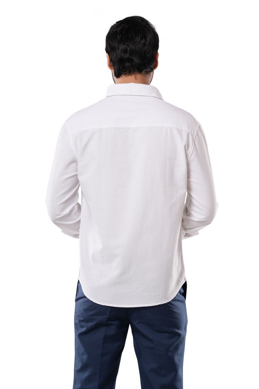 Pure White Oxford Casual Shirt