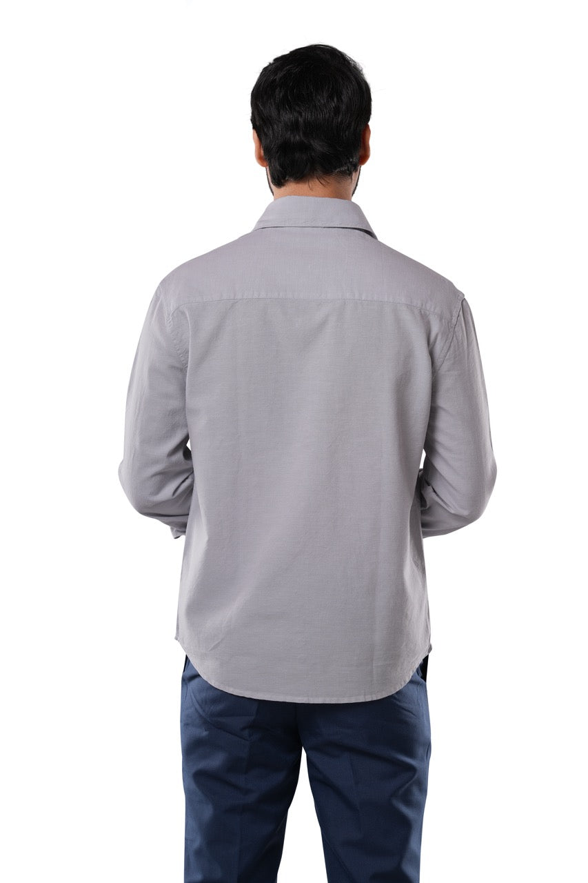 Steel Grey Oxford Casual Shirt