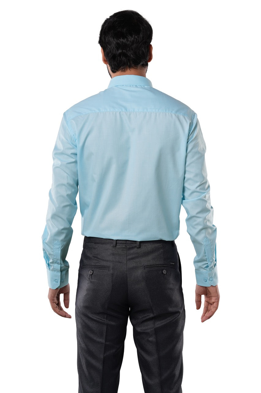 Sky Blue Micro Checks Formal Shirt