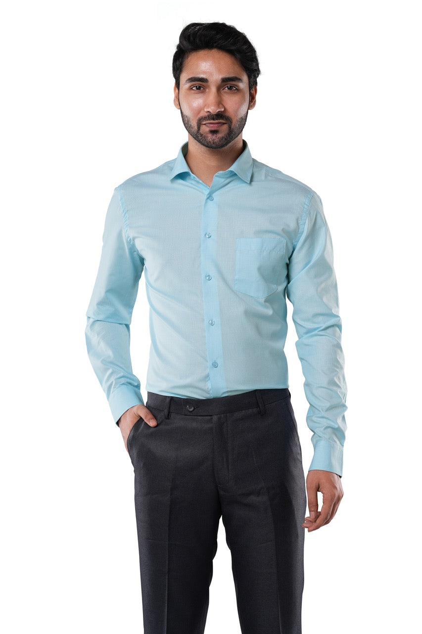 Sky Blue Micro Checks Formal Shirt