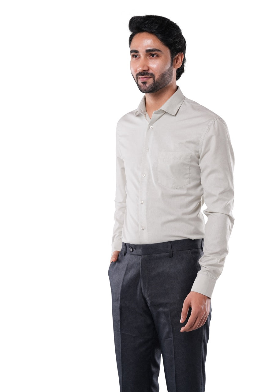 Olive Mist Micro Checks Formal Shirt