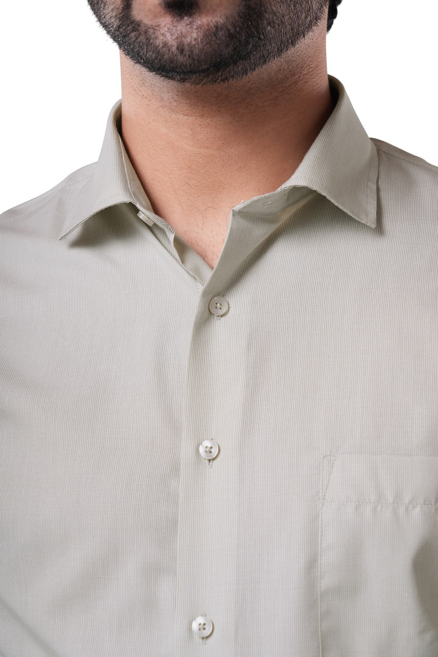 Olive Mist Micro Checks Formal Shirt