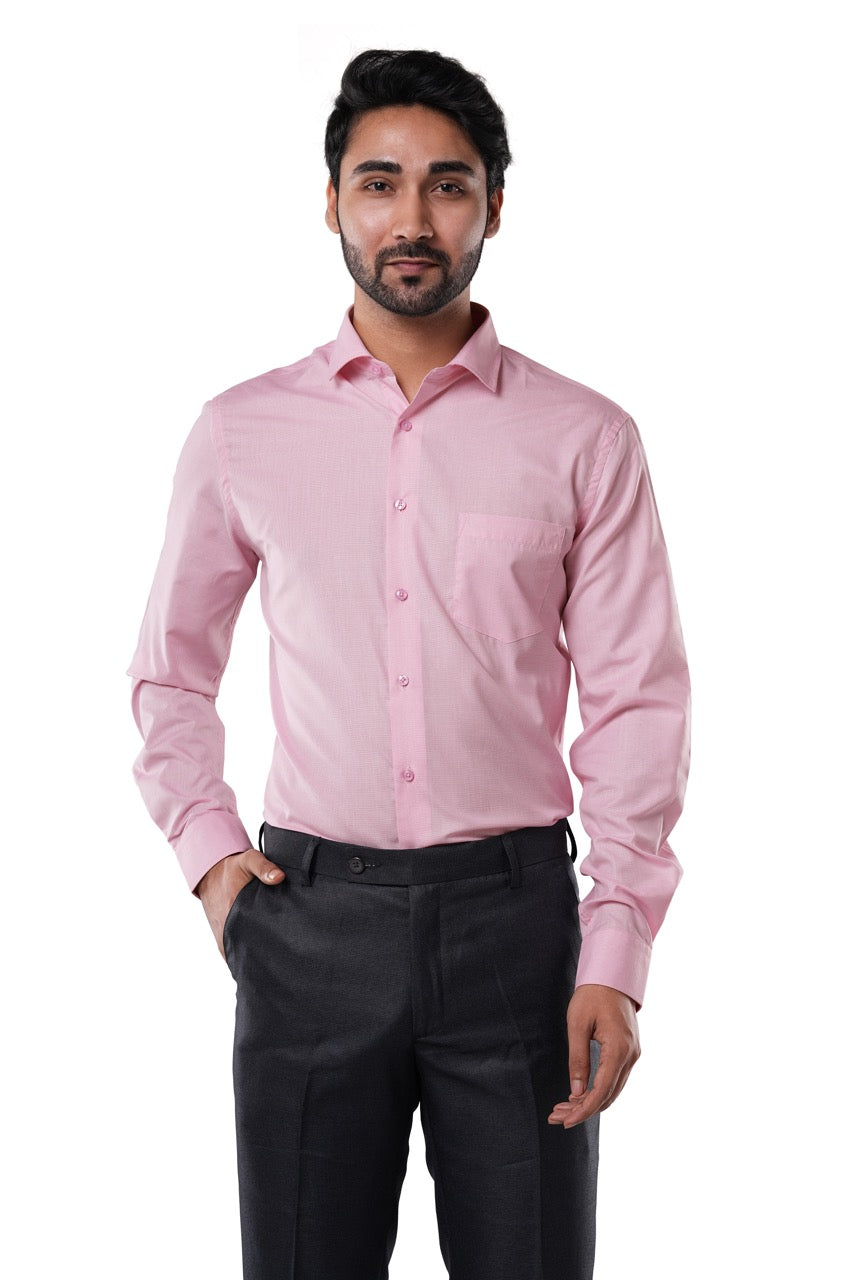 Bespoke Pink Micro Checks Formal Shirt