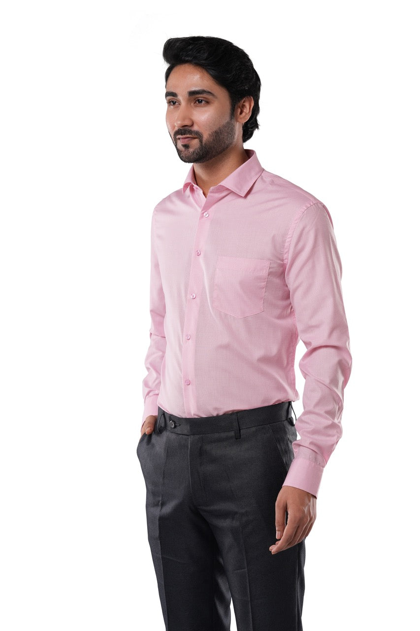 Bespoke Pink Micro Checks Formal Shirt