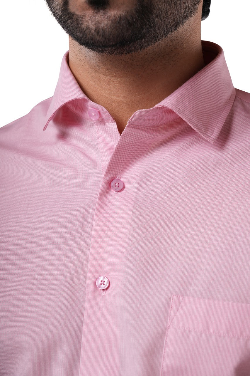 Bespoke Pink Micro Checks Formal Shirt