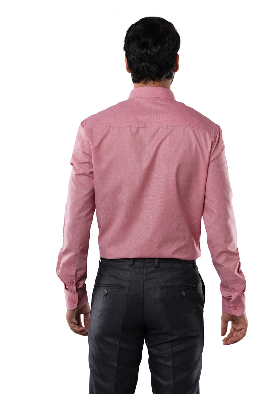 Brick Red Micro Checks Formal Shirt