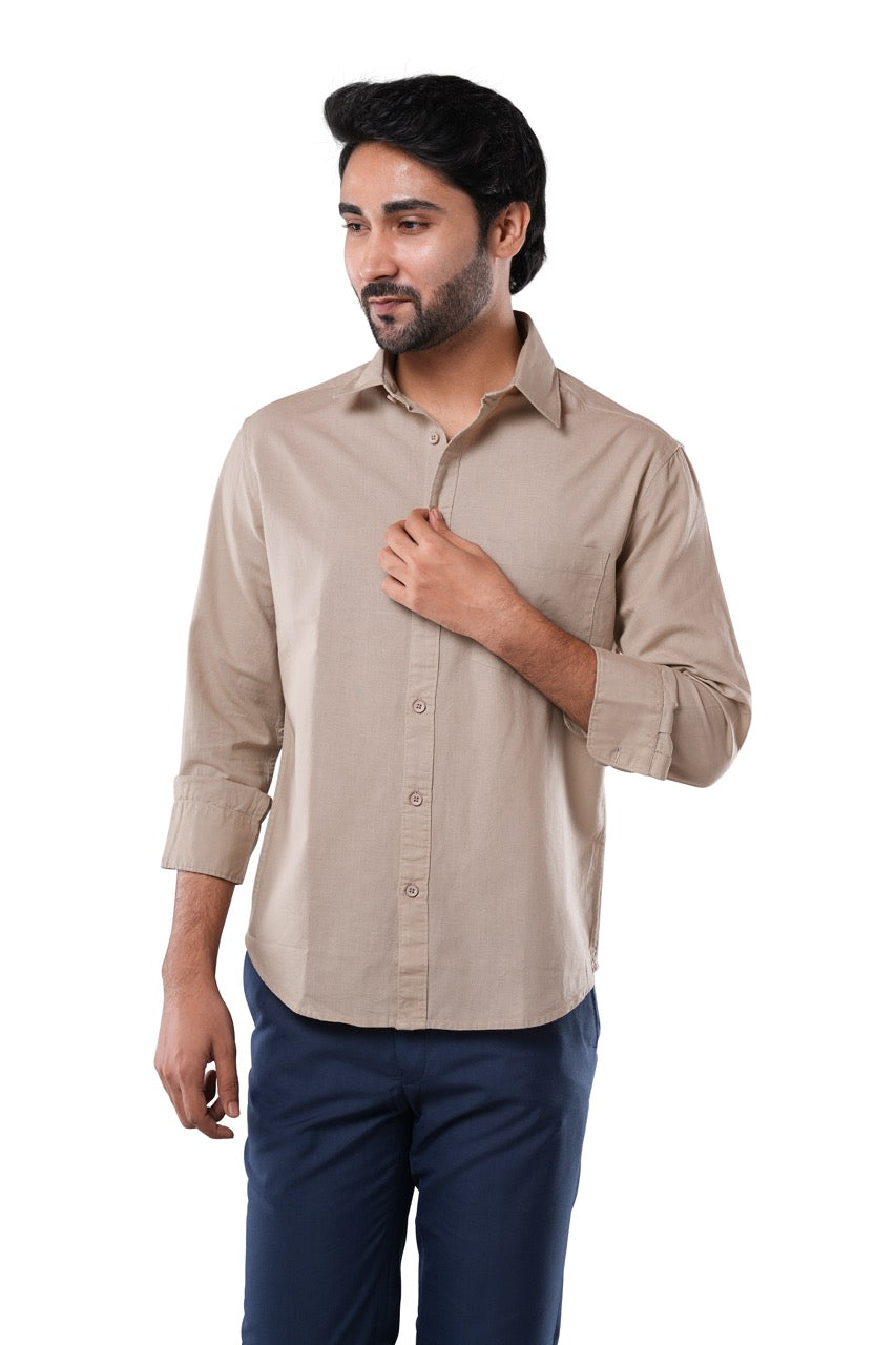 Sand Dune Slub Cotton Casual Shirt