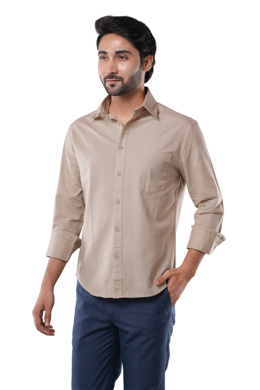 Sand Dune Slub Cotton Casual Shirt