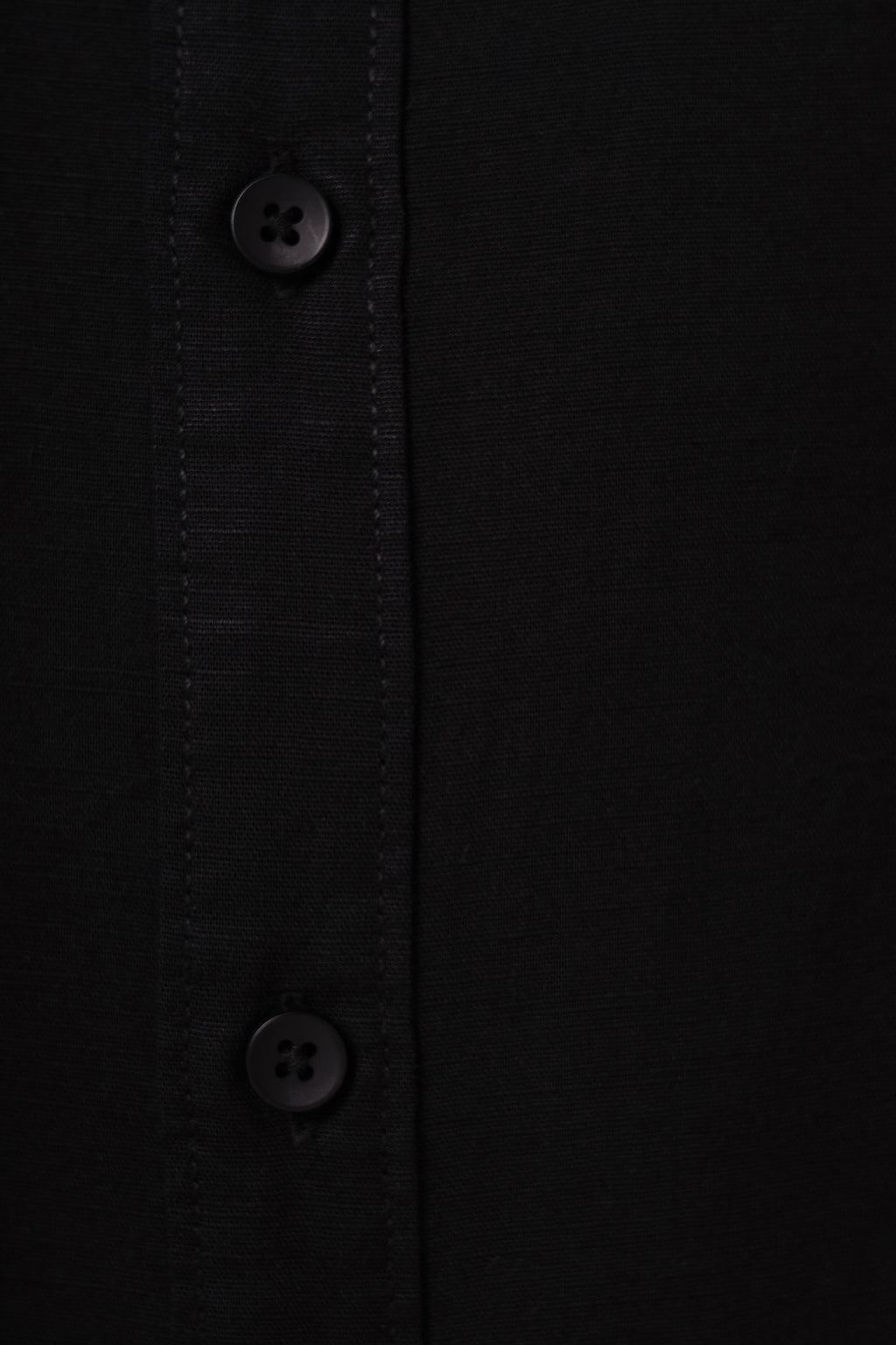Midnight Black Slub Cotton Casual Shirt