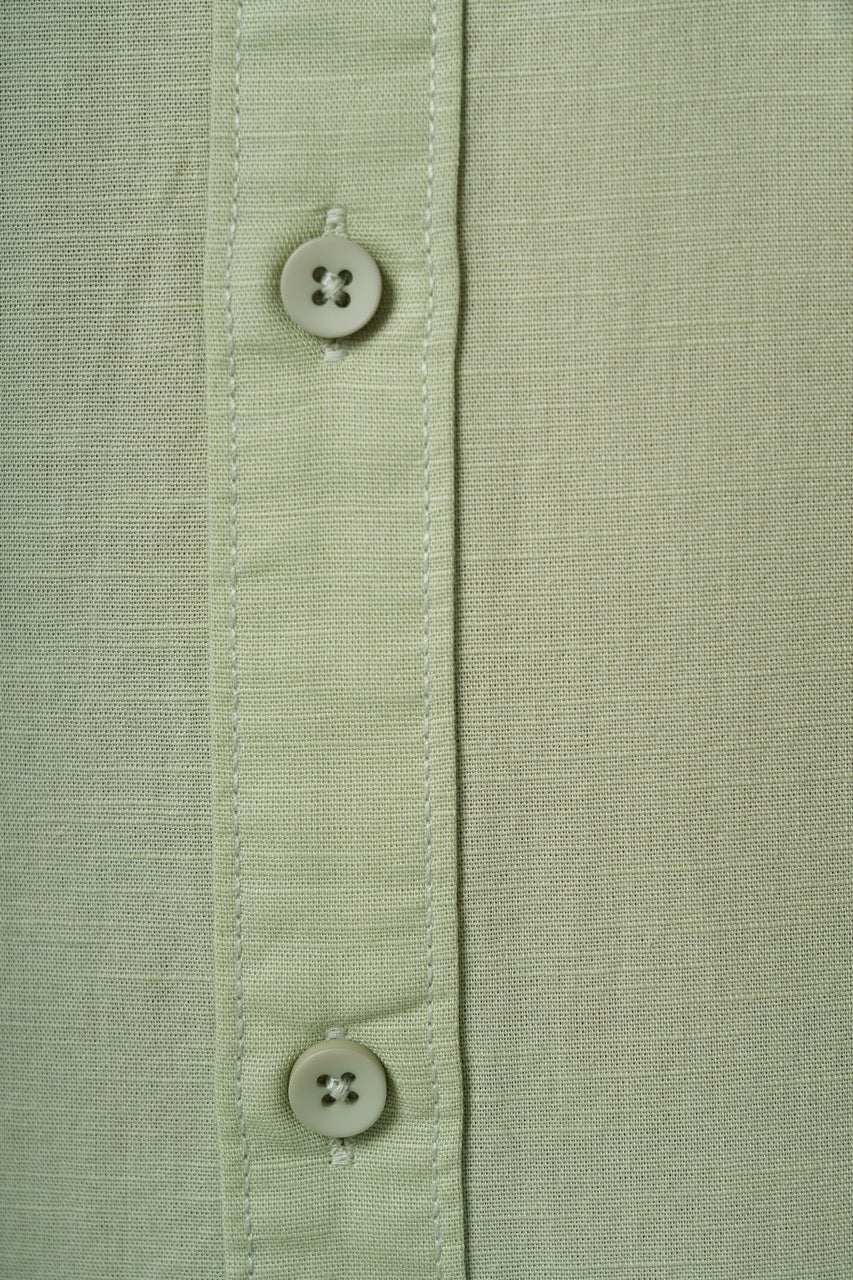 Sage Mist Slub Cotton Casual Shirt