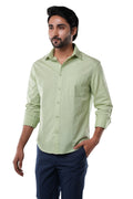 Sage Mist Slub Cotton Casual Shirt