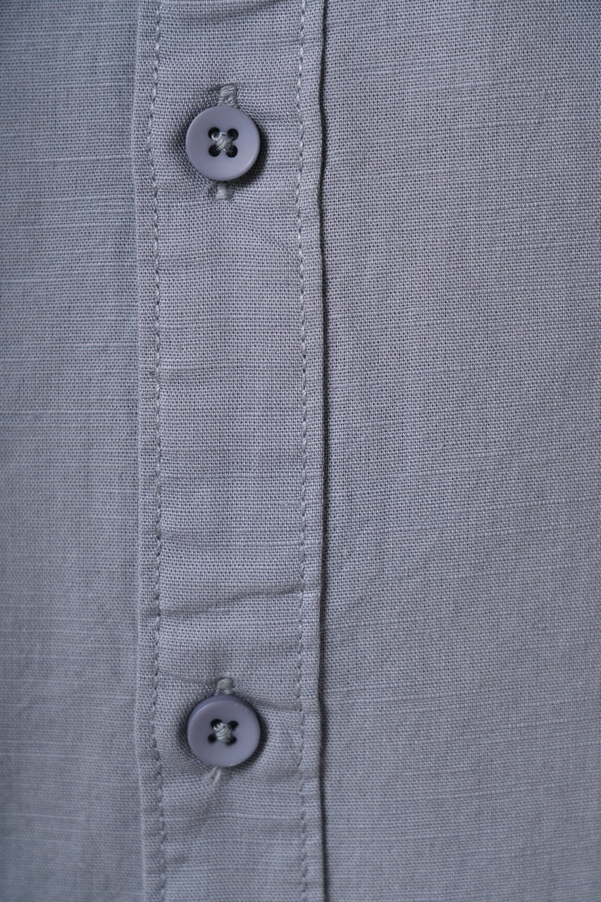 Shadow Grey Slub Cotton Casual Shirt