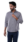 Shadow Grey Slub Cotton Casual Shirt