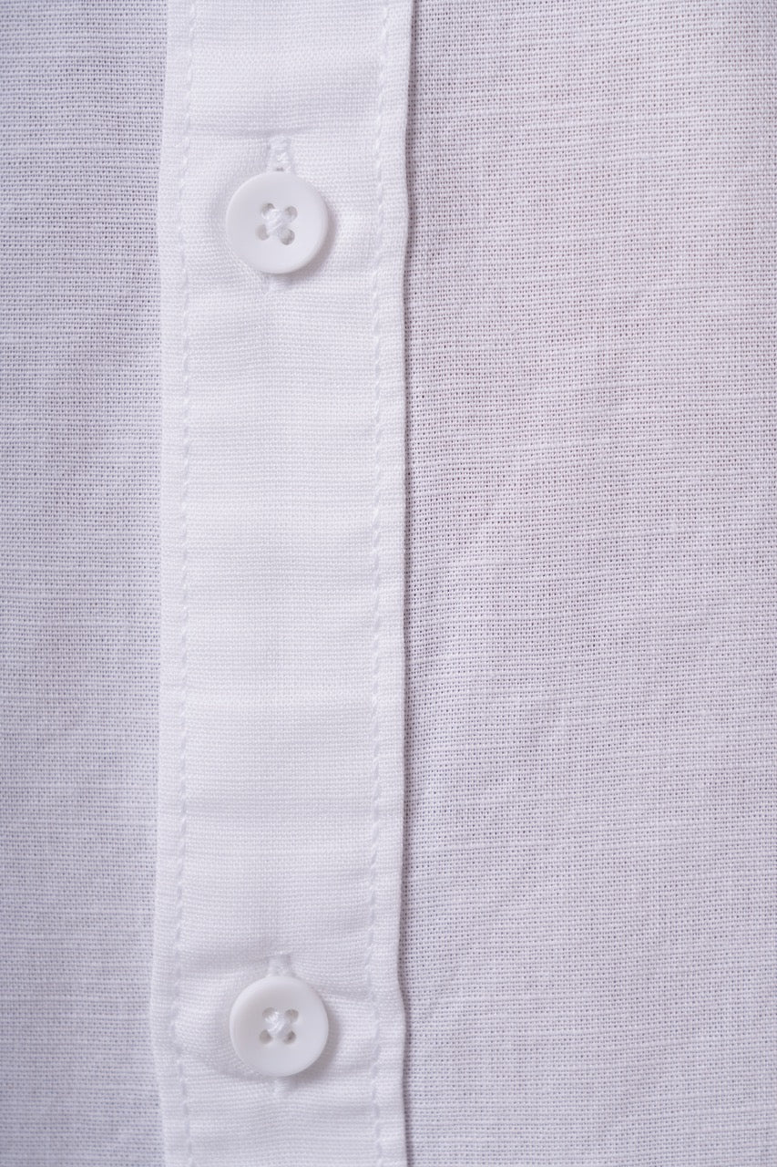 Phantom White Slub Cotton Casual Shirt