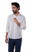 Phantom White Slub Cotton Casual Shirt