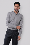 Charcoal Grey Micro Checks Formal Shirt